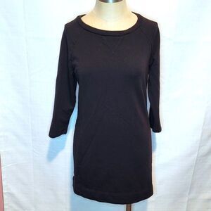 Falls Creek Black 3/4 Sleeve Shirt Dress Size Small